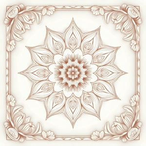 Seamless Patterns — Intricate Mandala Pattern Radiating From A Printable / Etsy #0123 (Leonardo)