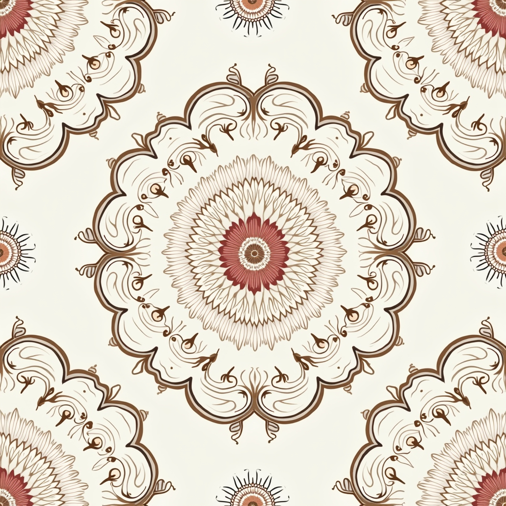 Seamless Patterns — Intricate Mandala Pattern Radiating From A Printable / Etsy #0159 (Leonardo)