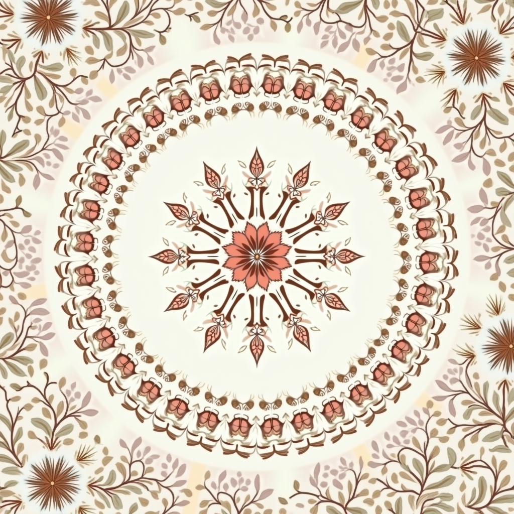 Seamless Patterns — Intricate Mandala Pattern Radiating From A Printable / Etsy #0183 (Leonardo)