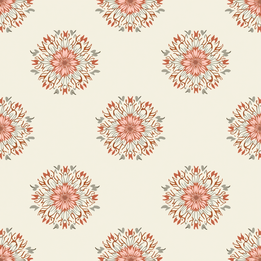 Seamless Patterns — Intricate Mandala Pattern Radiating From A Printable / Etsy #0189 (Krea)