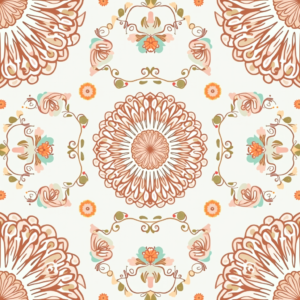 Seamless Patterns — Intricate Mandala Pattern Radiating From A Printable / Etsy #0322 (Gemini)