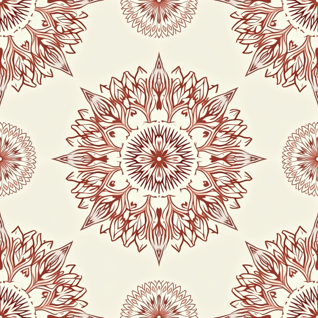 Seamless Patterns — Intricate Mandala Pattern Radiating From A Printable / Etsy #0334 (Gemini)