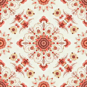 Seamless Patterns — Intricate Mandala Pattern Radiating From A Printable / Etsy #0340 (Seedream)