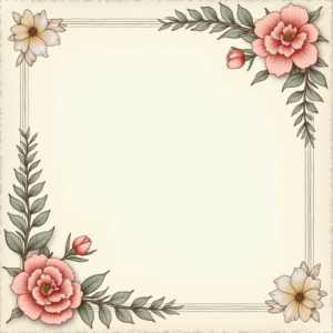 Seamless Patterns — Nostalgic Vintage-postcard-style Botanical Illustration Printable / Etsy #0018 (Midjourney)