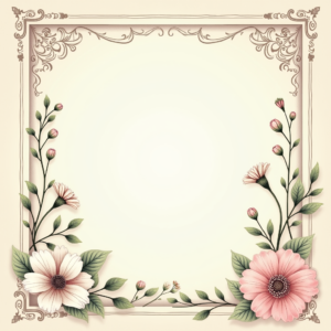 Seamless Patterns — Nostalgic Vintage-postcard-style Botanical Illustration Printable / Etsy #0090 (Midjourney)