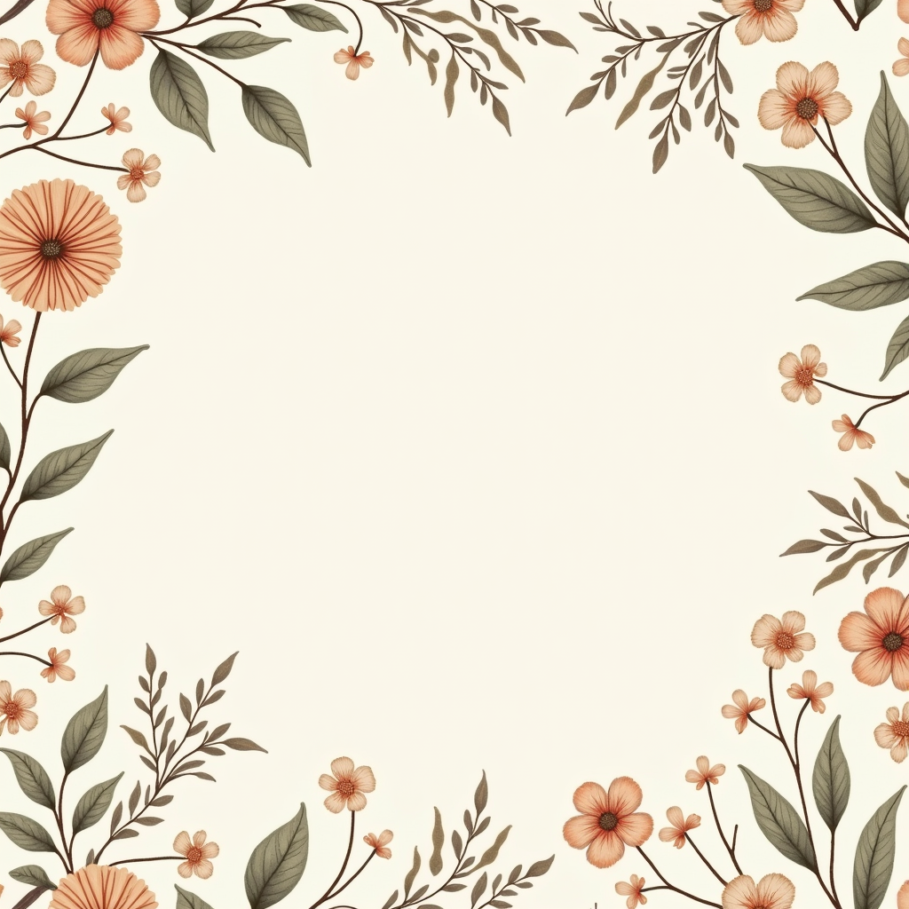 Seamless Patterns — Nostalgic Vintage-postcard-style Botanical Illustration Printable / Etsy #0174 (Midjourney)