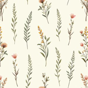 Seamless Patterns — Nostalgic Vintage-postcard-style Botanical Illustration Printable / Etsy #0210 (Midjourney)