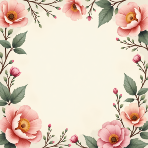 Seamless Patterns — Nostalgic Vintage-postcard-style Botanical Illustration Printable / Etsy #0265 (Recraft)