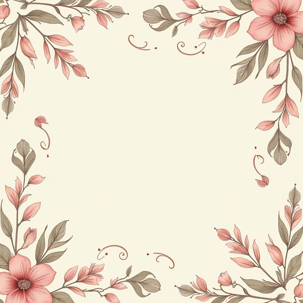Seamless Patterns — Nostalgic Vintage-postcard-style Botanical Illustration Printable / Etsy #0301 (Recraft)