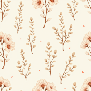 Seamless Patterns — Nostalgic Vintage-postcard-style Botanical Illustration Printable / Etsy #0307 (Stable Diffusion)