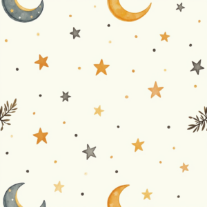 Seamless Patterns — Soft Watercolor-style Moon-and-stars Nursery Motif Printable / Etsy #0047 (ChatGPT)