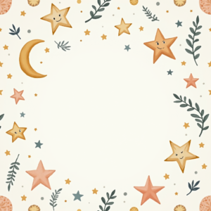 Seamless Patterns — Soft Watercolor-style Moon-and-stars Nursery Motif Printable / Etsy #0053 (Dreamina)
