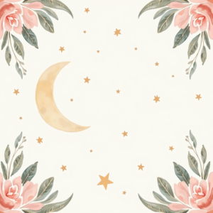 Seamless Patterns — Soft Watercolor-style Moon-and-stars Nursery Motif Printable / Etsy #0089 (Dreamina)