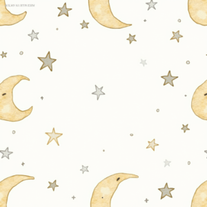 Seamless Patterns — Soft Watercolor-style Moon-and-stars Nursery Motif Printable / Etsy #0113 (Dreamina)