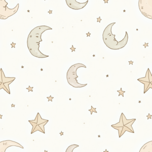 Seamless Patterns — Soft Watercolor-style Moon-and-stars Nursery Motif Printable / Etsy #0119 (ChatGPT)