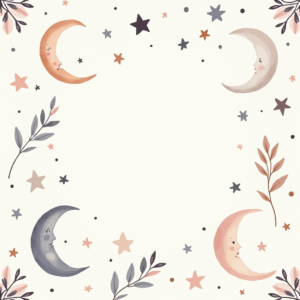 Seamless Patterns — Soft Watercolor-style Moon-and-stars Nursery Motif Printable / Etsy #0131 (ChatGPT)