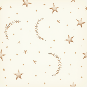 Seamless Patterns — Soft Watercolor-style Moon-and-stars Nursery Motif Printable / Etsy #0252 (Firefly)
