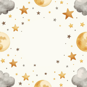 Seamless Patterns — Soft Watercolor-style Moon-and-stars Nursery Motif Printable / Etsy #0258 (Midjourney)
