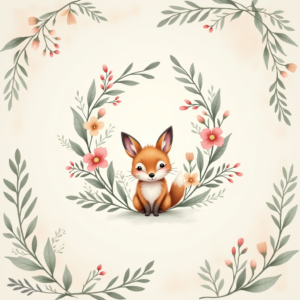 Seamless Patterns — Whimsical Woodland-creature Illustration Peeking Through Soft Printable / Etsy #0034 (Gemini)
