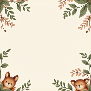 Seamless Patterns — Whimsical Woodland-creature Illustration Peeking Through Soft Printable / Etsy #0046 (Gemini)