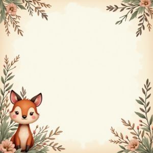 Seamless Patterns — Whimsical Woodland-creature Illustration Peeking Through Soft Printable / Etsy #0058 (Gemini)