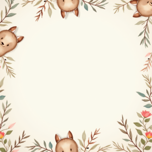 Seamless Patterns — Whimsical Woodland-creature Illustration Peeking Through Soft Printable / Etsy #0064 (Seedream)