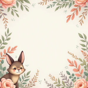 Seamless Patterns — Whimsical Woodland-creature Illustration Peeking Through Soft Printable / Etsy #0082 (Gemini)