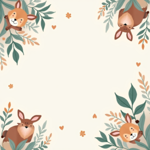 Seamless Patterns — Whimsical Woodland-creature Illustration Peeking Through Soft Printable / Etsy #0100 (Seedream)