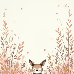 Seamless Patterns — Whimsical Woodland-creature Illustration Peeking Through Soft Printable / Etsy #0112 (Seedream)