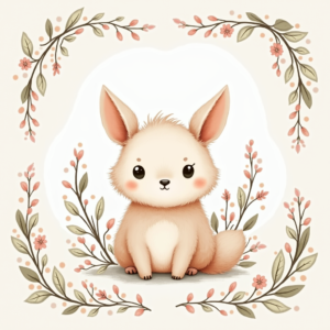 Seamless Patterns — Whimsical Woodland-creature Illustration Peeking Through Soft Printable / Etsy #0124 (Seedream)