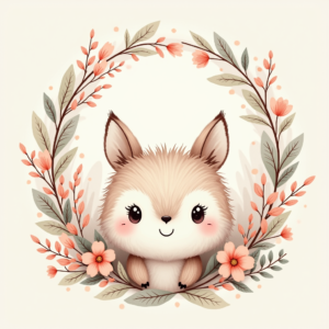 Seamless Patterns — Whimsical Woodland-creature Illustration Peeking Through Soft Printable / Etsy #0160 (Seedream)