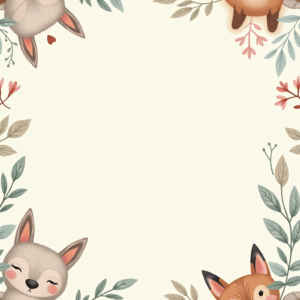 Seamless Patterns — Whimsical Woodland-creature Illustration Peeking Through Soft Printable / Etsy #0208 (Seedream)