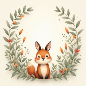 Seamless Patterns — Whimsical Woodland-creature Illustration Peeking Through Soft Printable / Etsy #0214 (Gemini)