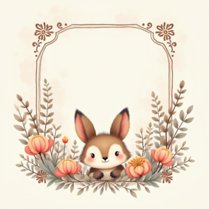 Seamless Patterns — Whimsical Woodland-creature Illustration Peeking Through Soft Printable / Etsy #0275 (ChatGPT)