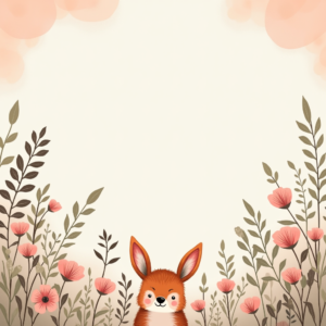 Seamless Patterns — Whimsical Woodland-creature Illustration Peeking Through Soft Printable / Etsy #0281 (Dreamina)