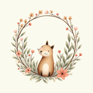 Seamless Patterns — Whimsical Woodland-creature Illustration Peeking Through Soft Printable / Etsy #0311 (ChatGPT)