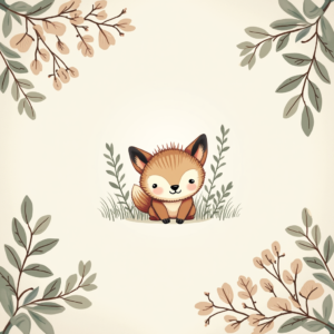 Seamless Patterns — Whimsical Woodland-creature Illustration Peeking Through Soft Printable / Etsy #0329 (Dreamina)