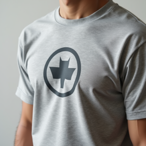 T-Shirt — Bold Minimalist Logo Mark Centered On Commercial Design #0055 (Gemini)