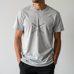 T-Shirt — Bold Minimalist Logo Mark Centered On Commercial Design #0139 (Gemini)