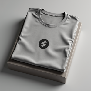 T-Shirt — Bold Minimalist Logo Mark Centered On Commercial Design #0169 (Seedream)