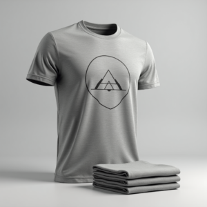 T-Shirt — Bold Minimalist Logo Mark Centered On Commercial Design #0205 (Seedream)