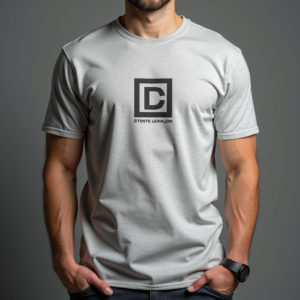 T-Shirt — Bold Minimalist Logo Mark Centered On Commercial Design #0217 (Seedream)
