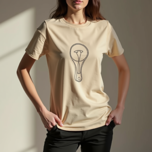 T-Shirt — Clean Line-art Icon Printed On A Commercial Design #0141 (Firefly)