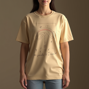 T-Shirt — Clean Line-art Icon Printed On A Commercial Design #0177 (Firefly)