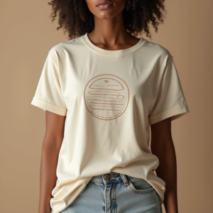 T-Shirt — Clean Line-art Icon Printed On A Commercial Design #0229 (Seedream)