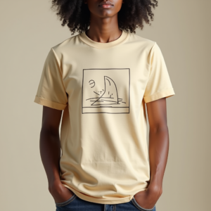 T-Shirt — Clean Line-art Icon Printed On A Commercial Design #0337 (Seedream)