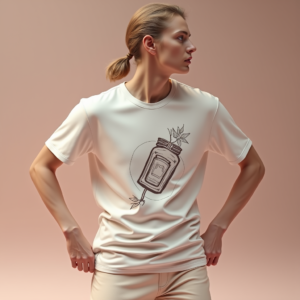 T-Shirt — Duotone Illustrated Design Wrapped Around A Commercial Design #0143 (Ideogram)