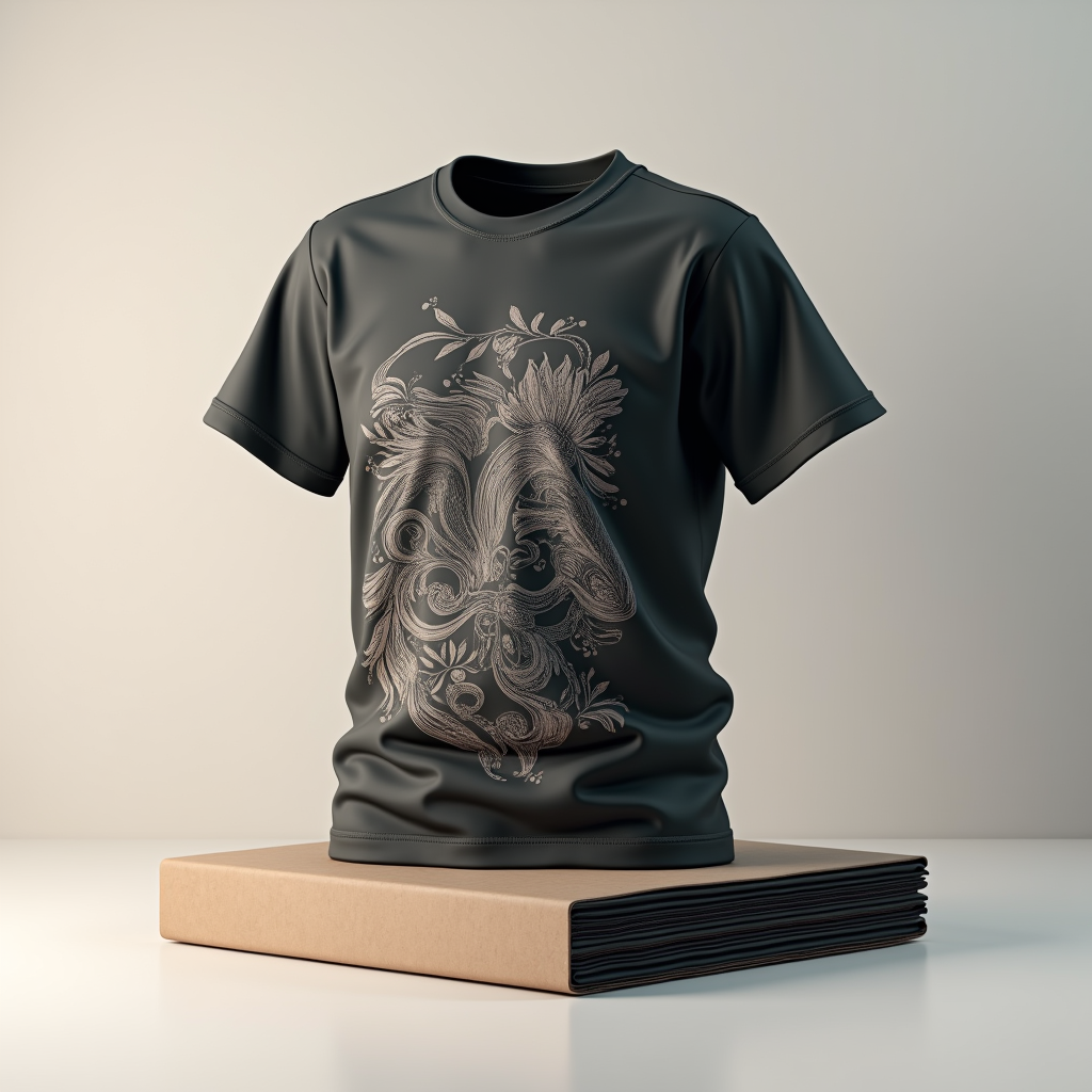 T-Shirt — Duotone Illustrated Design Wrapped Around A Commercial Design #0173 (FLUX)