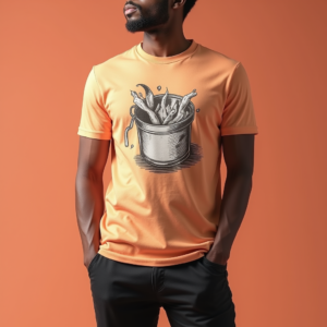 T-Shirt — Duotone Illustrated Design Wrapped Around A Commercial Design #0215 (Ideogram)