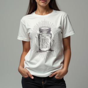 T-Shirt — Duotone Illustrated Design Wrapped Around A Commercial Design #0221 (FLUX)